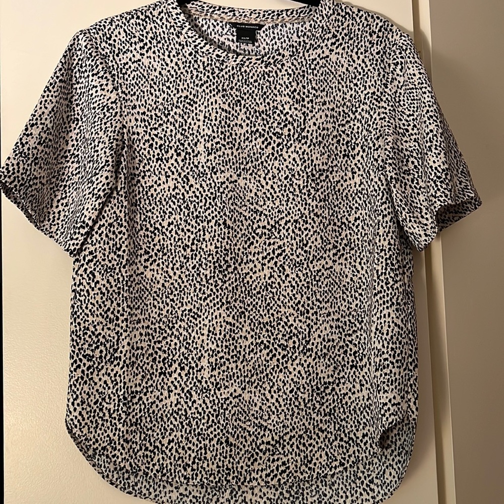 Club Monaco Satiny Cheetah Top